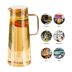 Bình đựng nước thủy tinh Sodasweet Germany 1,8L có tay cầm màu hổ phách