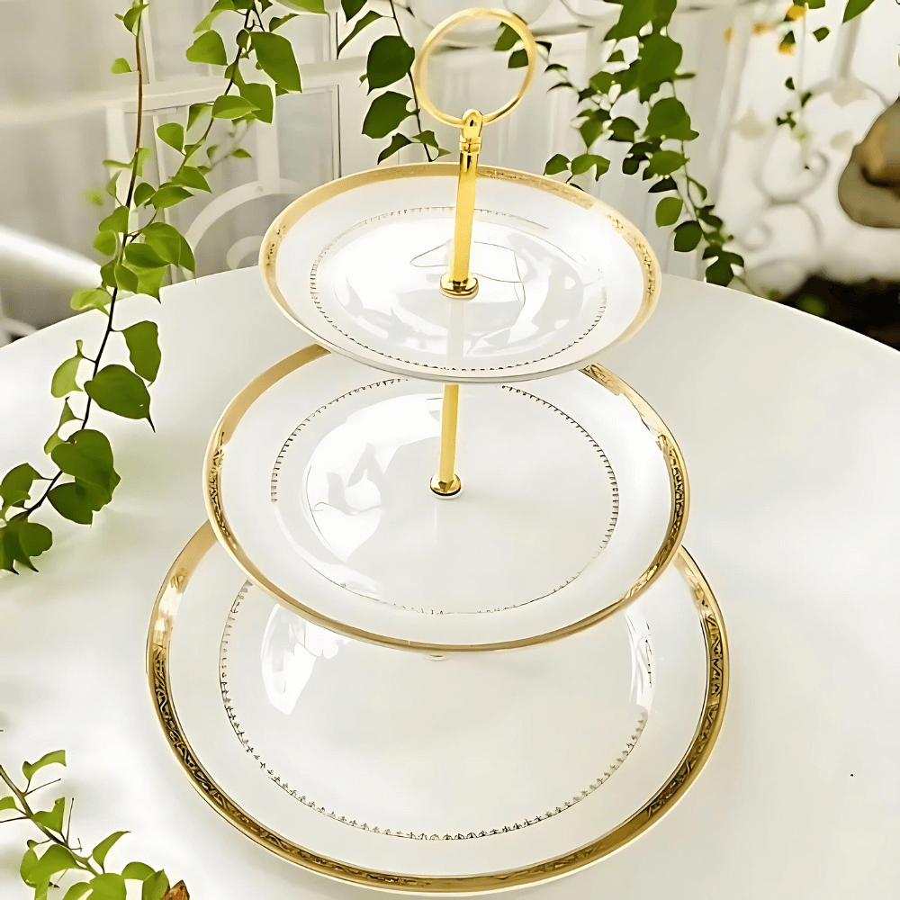 Đĩa 3 tầng bộ trà cà phê hoàng gia anh Imperial London size to