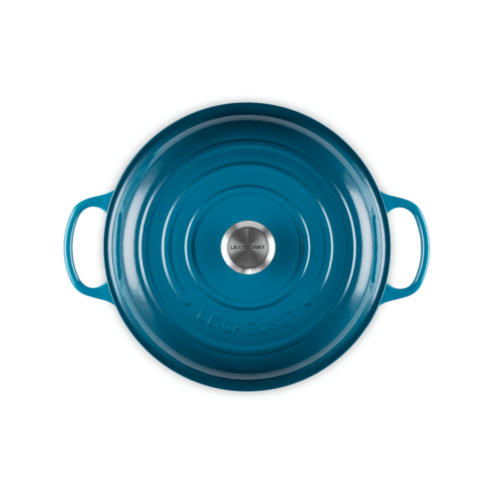 Nồi chảo gang Le Creuset Gourmet Profi 30cm màu xanh ngọc deep teal