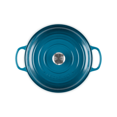 Nồi chảo gang Le Creuset Gourmet Profi 30cm màu xanh ngọc deep teal