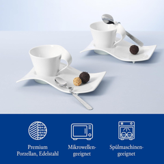 Set uống trà hoặc cafe 6 món Villeroy-Boch gồm 2 cốc, 2 thìa, 2 đĩa có hộp làm quà