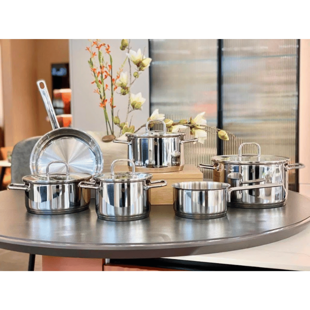 Bộ nồi WMF Inspiration 6 món kèm quánh và chảo thép 28cm
