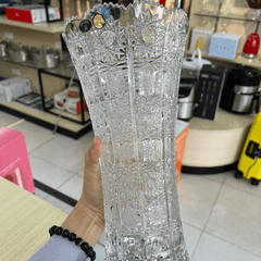 Lọ hoa pha lê mài Bohemia M57 30cm