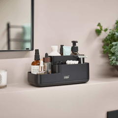 Khay đựng bàn chải mỹ phẩm nhà tắm Joseph Joseph 70600 EasyStore màu đen