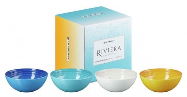 Set 4 bát Le Creuset Riviera 16 cm 4 màu trắng vàng xanh