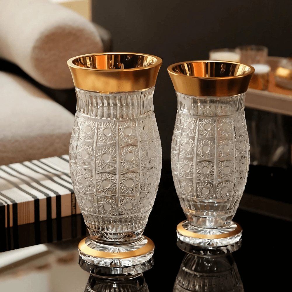 Lọ hoa pha lê khảm vàng Arcade 80575 35,5cm