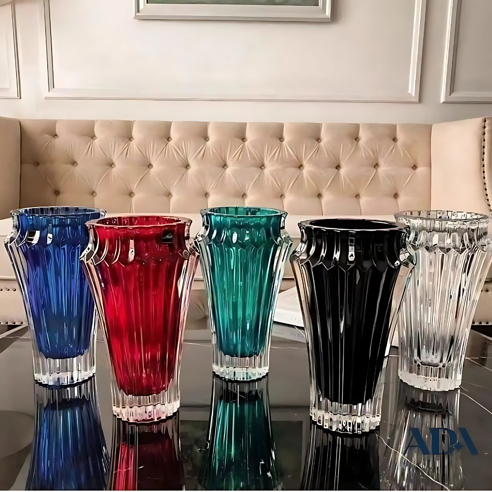 Lọ hoa Crown Jewel Rogaska 25cm màu xanh lá