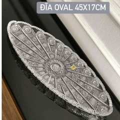 Đĩa pha lê mài Oval Bohemia M57 45cm