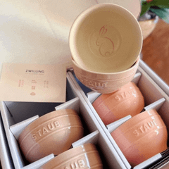 Set 6 bát STAUB ăn cơm thỏ hồng 12cm