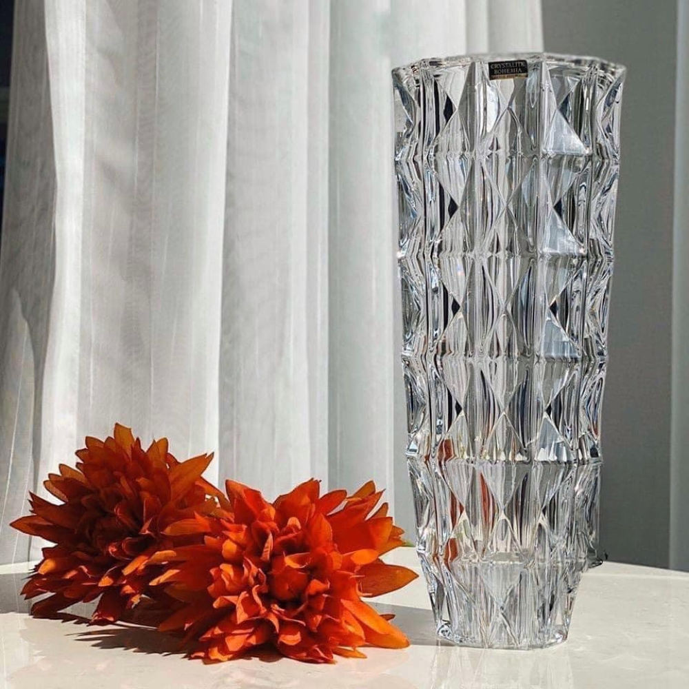 Bình hoa pha lê Bohemia Diamond 33cm