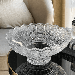 Mâm bồng pha lê đế liền tròn M57 Bohemia size 25cm