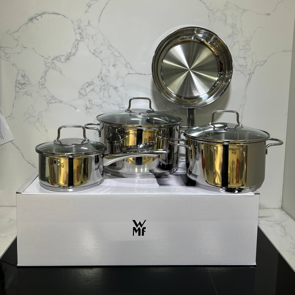 Bộ nồi WMF Astoria 4 món kèm quánh và chảo thép WMF 24cm