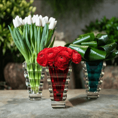 Bình hoa pha lê Rogaska Adria 25cm màu đỏ