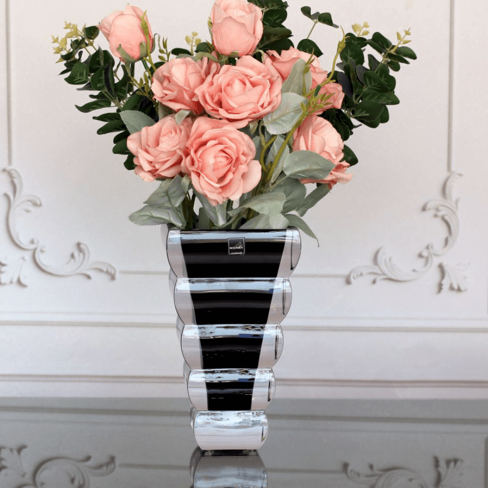 Bình hoa pha lê Rogaska Adria 25cm màu đen
