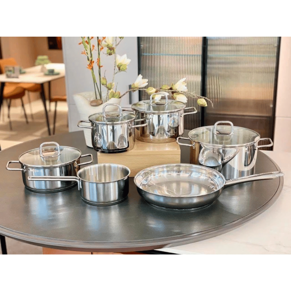 Bộ nồi WMF Inspiration 6 món kèm quánh và chảo thép 28cm