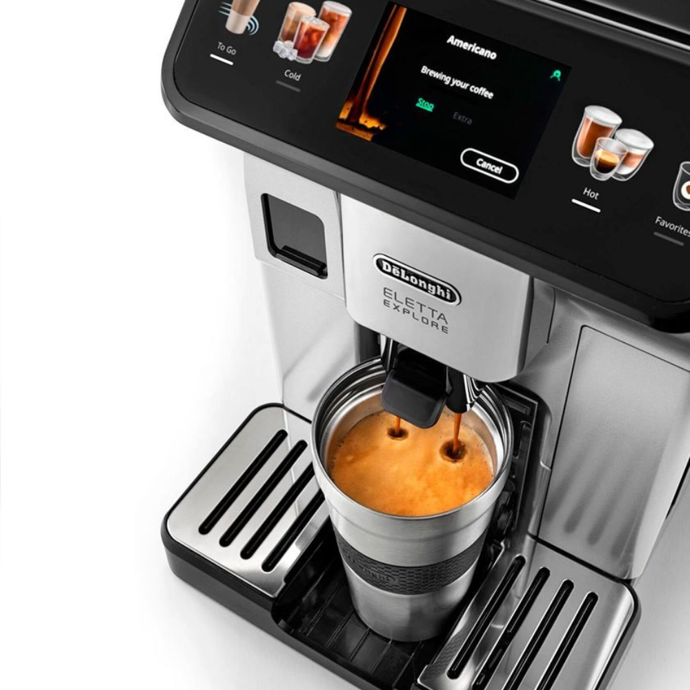 Máy pha cà phê tự động De'Longhi ECAM 450.55.S Eletta Explore made in EU màu bạc