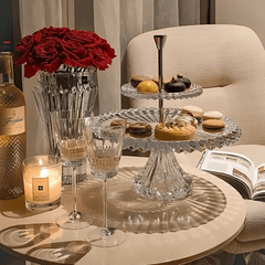 Khay bánh 2 tầng Rogaska Crown Jewel