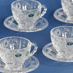 Set 6 tách trà kèm đĩa M57 Crystal Bohemia
