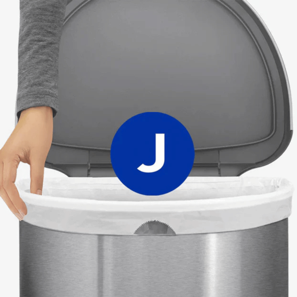 Thùng rác bán nguyệt Simplehuman 45L màu inox