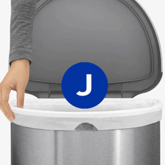Thùng rác bán nguyệt Simplehuman 45L màu inox