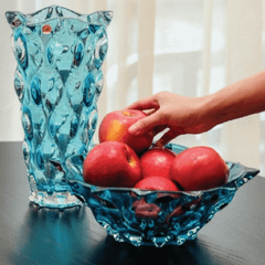 Bình hoa pha lê Bohemia Samba 30.5cm màu xanh ngọc