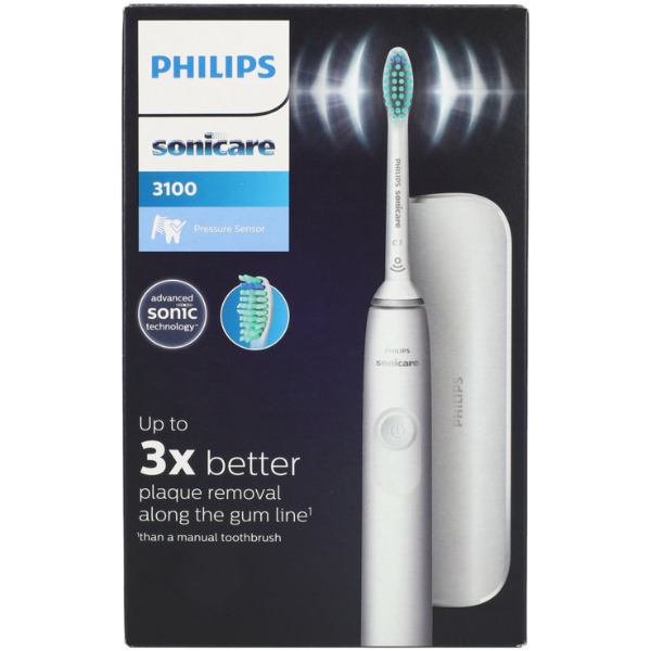 Bàn chải điện Philips HX3673/13 series 3100 màu trắng kèm hộp đựng du lịch