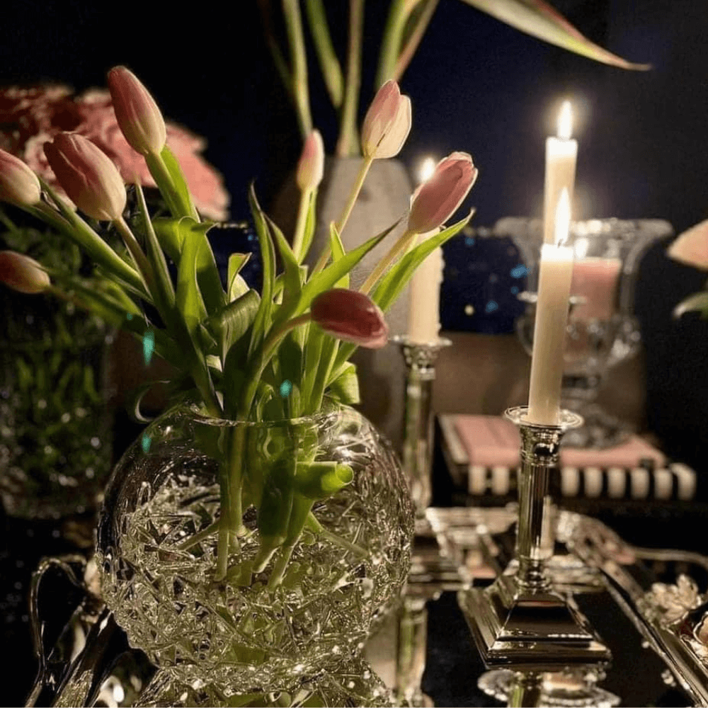 Lọ hoa cầu tròn pha lê Bohemia Sheffield 17,5cm