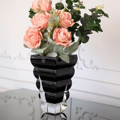 Bình hoa pha lê Rogaska Adria 25cm màu đen