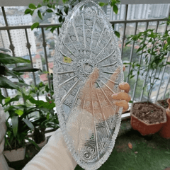 Đĩa pha lê mài Oval Bohemia M57 45cm