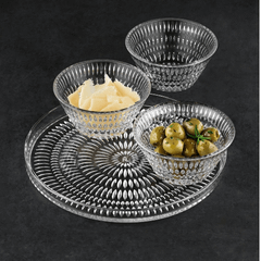 Set 3 bát và đĩa pha lê NACHTMANN Ethno 105766 11cm và 22cm