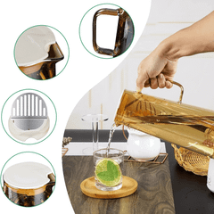 Bình đựng nước thủy tinh Sodasweet Germany 1,8L có tay cầm màu hổ phách