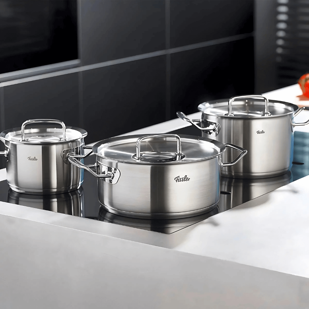 Bộ nồi Fissler Profi set 6 món kèm quánh và chảo inox size 24cm vung inox made in Germany