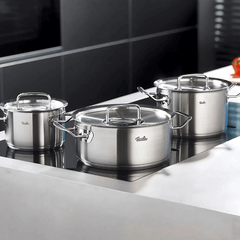 Bộ nồi Fissler Profi set 6 món kèm quánh và chảo inox size 24cm vung inox made in Germany