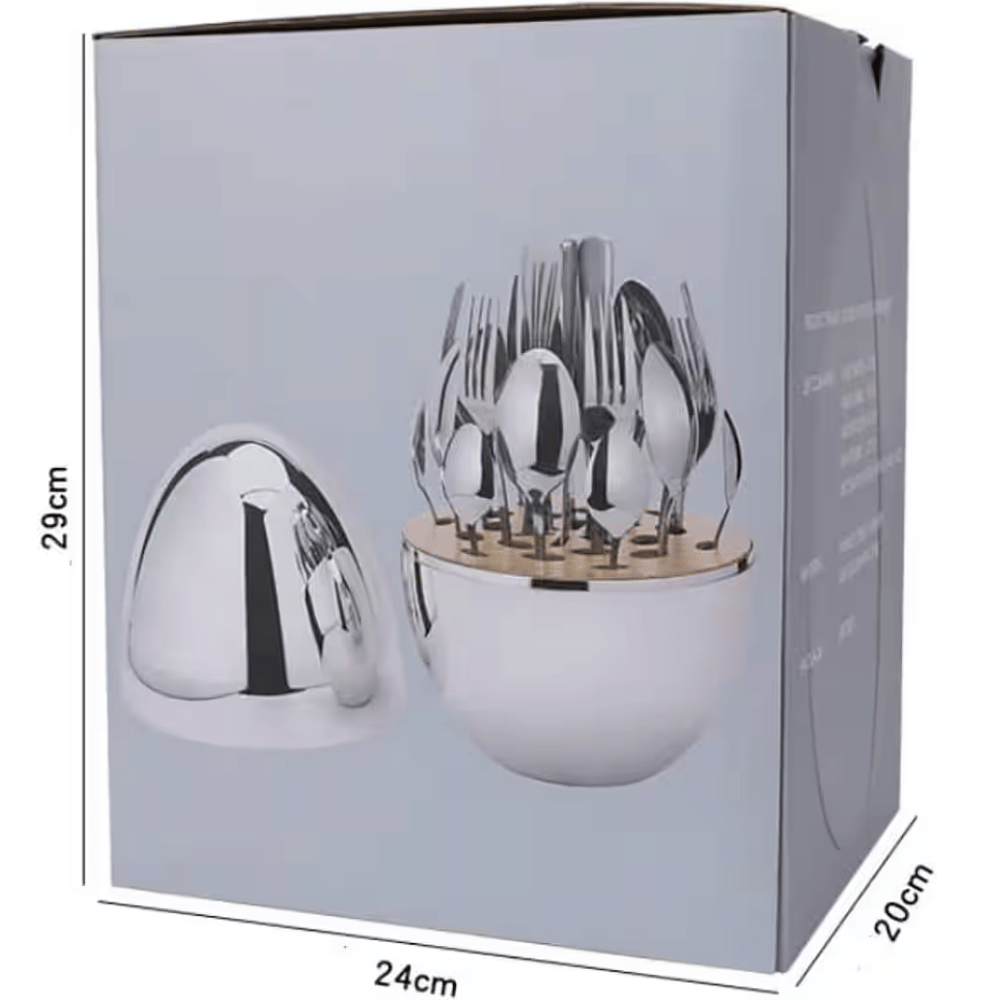 Set dao thìa dĩa quả trứng KELLER Germany 24 món màu bạc