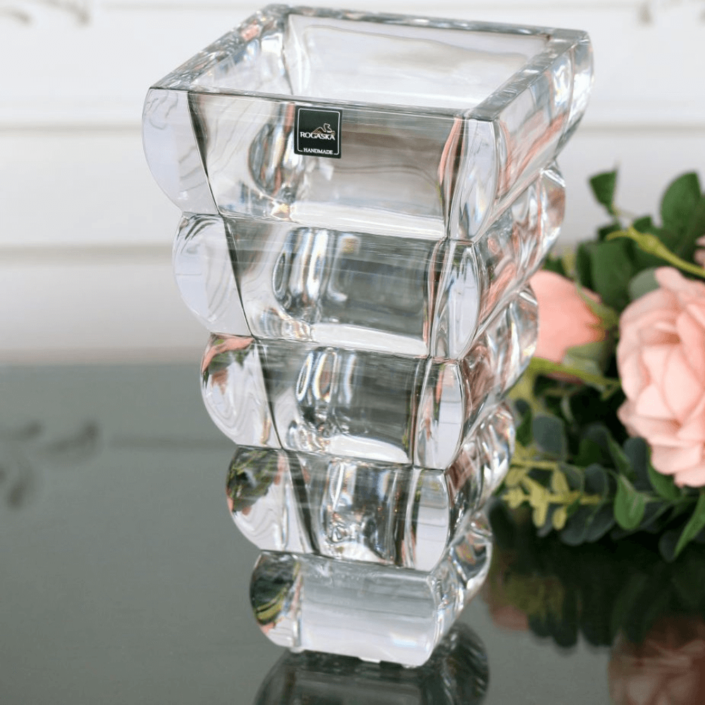 Bình hoa pha lê Rogaska Adria 25cm màu trắng