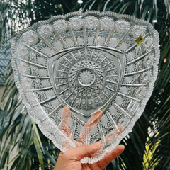 Đĩa pha lê Bohemia M57 tam giác đường kính 30cm