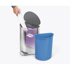 Thùng rác bán nguyệt Simplehuman 6L nắp phẳng nội địa Đức