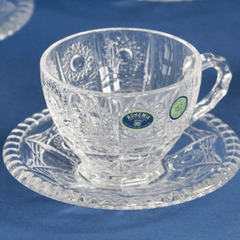Set 6 tách trà kèm đĩa M57 Crystal Bohemia
