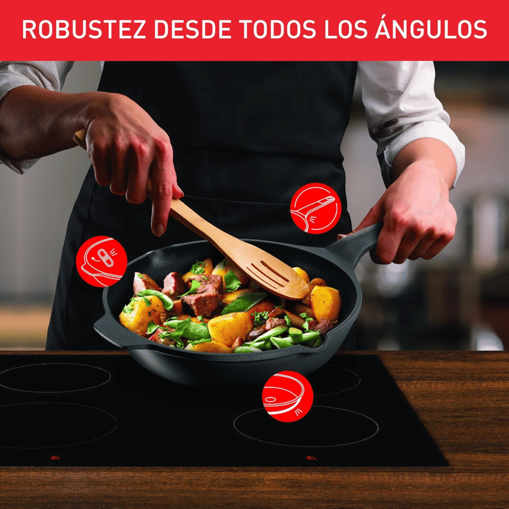 Chảo đúc cao cấp Tefal Robusto có miệng rót 20cm E2490244
