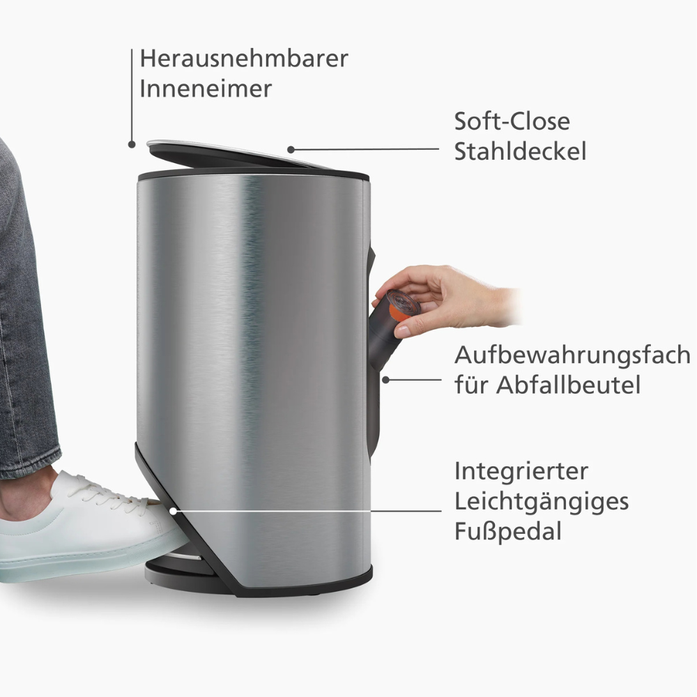 Thùng rác có bàn đạp Joseph Joseph 30152 10L màu inox