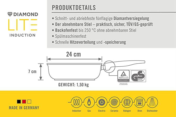 Chảo rán Woll Diamond Lite Saute Pan 24cm