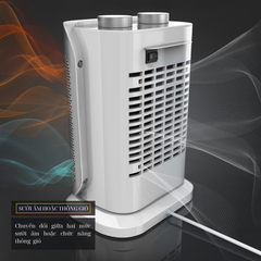 Quạt sưởi gốm Brandson 1500W màu trắng bạc