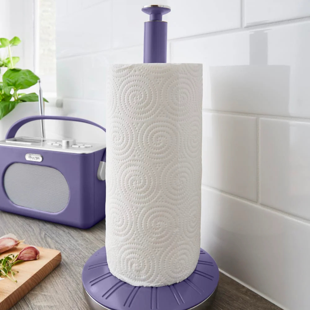 Cây treo cốc và dụng cụ để giấy đứng Swan Retro màu tím