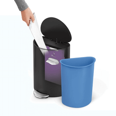 Thùng rác bán nguyệt Simplehuman 6L nắp phẳng nội địa Đức