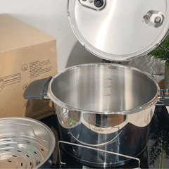 Áp suất Fissler 4,5L Vitaquick Black made in Germany kèm xửng hấp