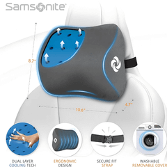 Gối tựa cổ Samsonite Cooling Technology màu xám