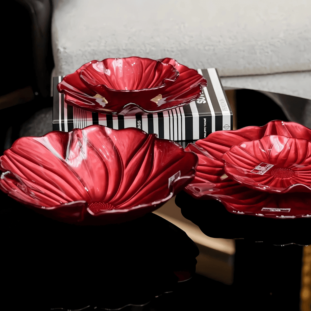 Đĩa Magnolia đỏ 28cm IVV