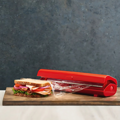 Hộp dụng cụ cắt màng bọc thực phẩm KUHN RIKON màu đỏ