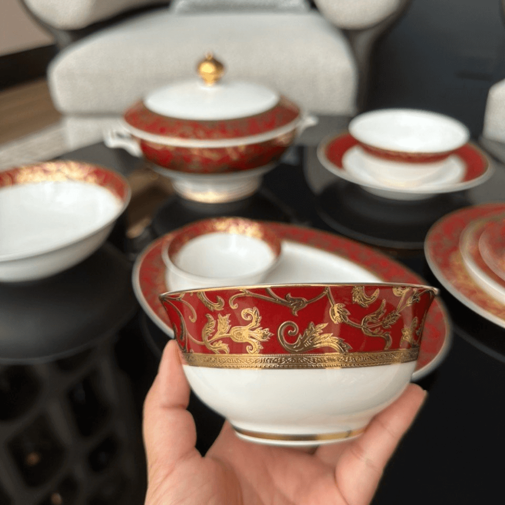 Bộ đồ ăn hoa dây đỏ KV 41 món SPEDONA