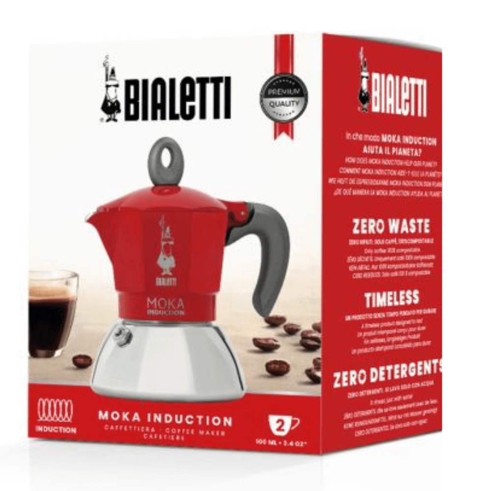 Ấm pha cà phê Bialetti Moka Induction màu đỏ 6 cốc